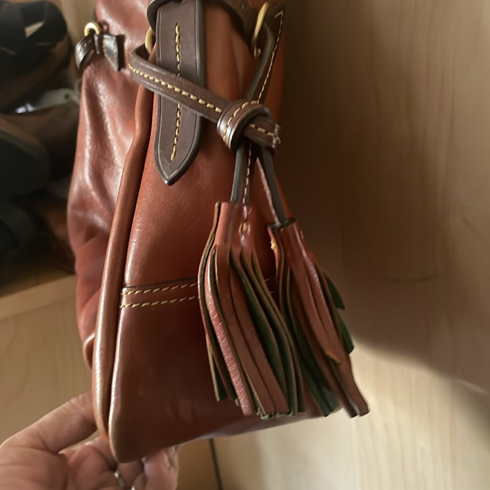 Dooney Bourke Leather Handbag Purse Vintage D & B Brown Zip - Picture 5 of 11